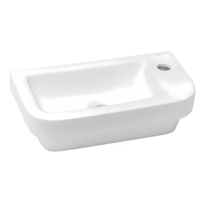 Bílé keramické umývátko Glacera Project 45x24 cm s otvorem pro baterii vpravo