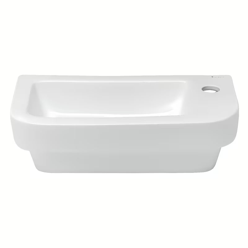 Bílé keramické umývátko Glacera Project 45x24 cm s otvorem pro baterii vpravo