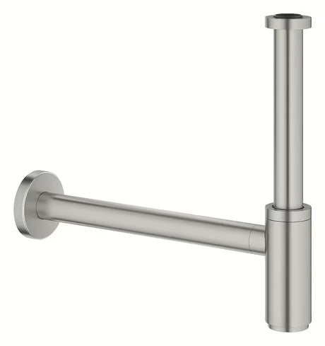 Umyvadlový sifon Grohe supersteel DN 32 s velkou rozetou a šroubovacím uzávěrem