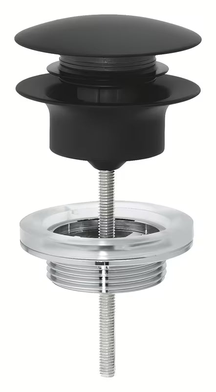Umyvadlová výpust Grohe v barvě Phantom Black se zaskakovacím uzavíracím krytem