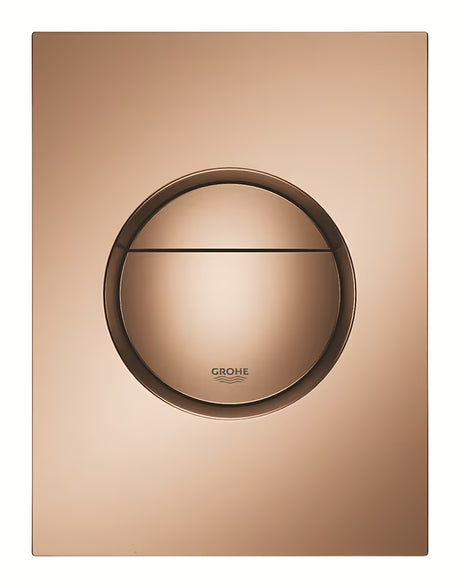 Splachovací ovládací tlačítko Grohe Nova Cosmopolitan S v provedení kartáčovaný warm sunset pro podomítkové nádrže.