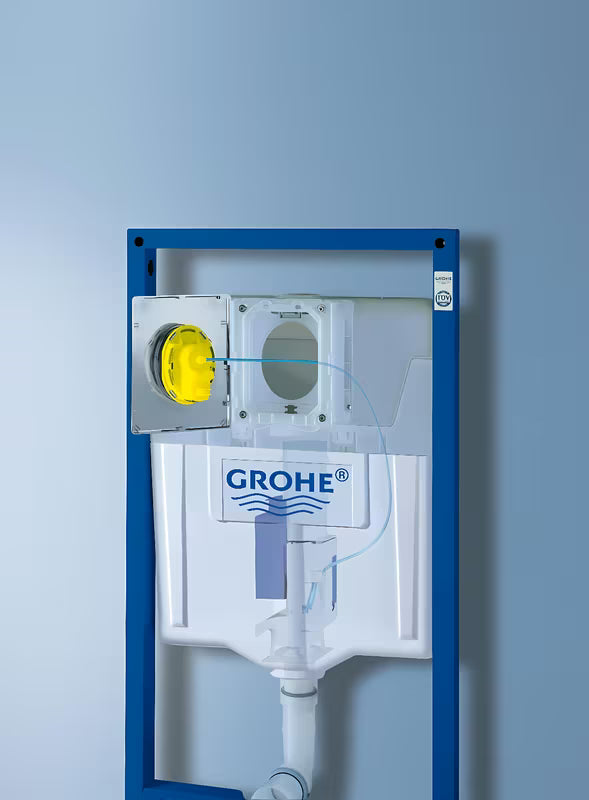 Přestavbová sada Grohe na dvojčinné splachování s technologií Grohe WaterSaving a nastavitelným průtokem 6–9 l.