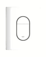 Bílé splachovací tlačítko Grohe Arena Cosmopolitan s duálním splachováním a povrchem Grohe StarLight