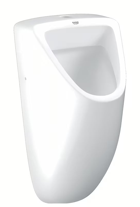 Bílý pisoár Grohe Bau Ceramic s přívodem shora v provedení Alpine White