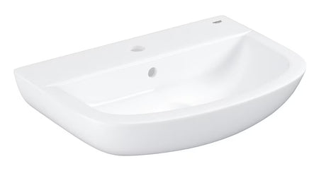 Závěsné umyvadlo Grohe Bau Ceramic 55 v bílé barvě Alpine White s otvorem pro baterii a přepadem