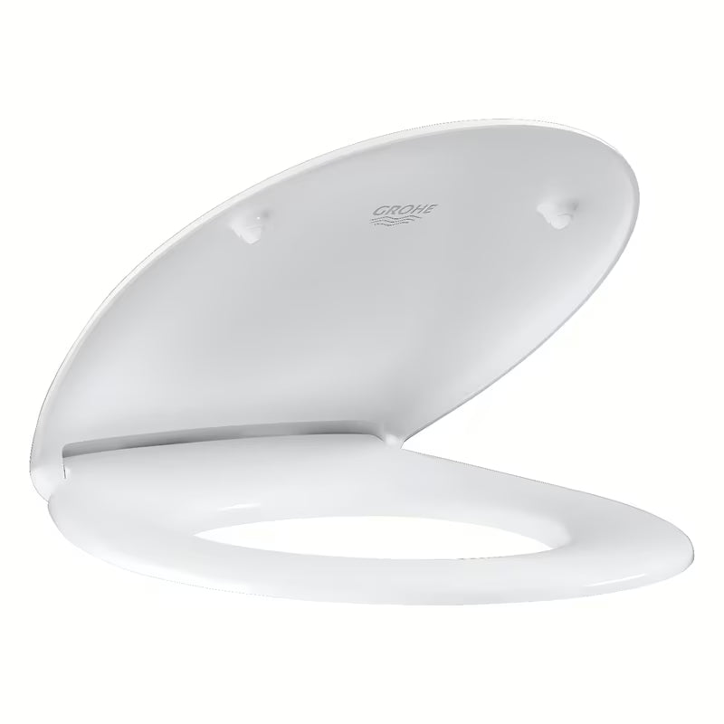 Bílé WC sedátko Grohe Bau Ceramic z duroplastu s rychlým uvolněním a nerezovými panty