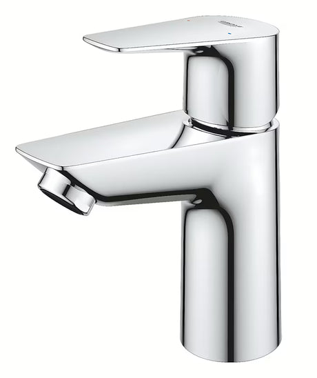 Chromová páková stojánková umyvadlová baterie Grohe BauEdge s clic-clacem