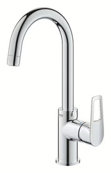 Grohe BauLoop vysoká páková umyvadlová baterie v chromovém provedení s výpustí.
