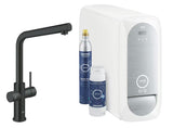 Grohe Blue Home Duo dřezová baterie s filtrací a chlazením vody v provedení velvet black
