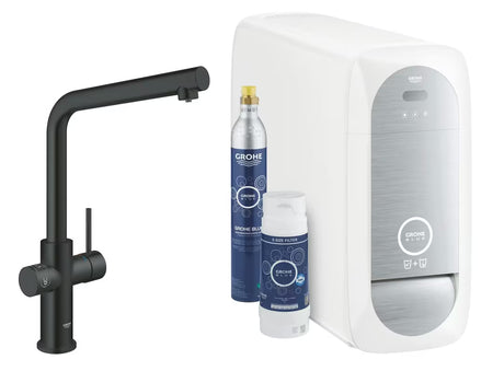 Grohe Blue Home Duo dřezová baterie s filtrací a chlazením vody v provedení velvet black