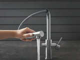 Grohe Blue Home dřezová baterie supersteel s filtrační funkcí a chladičem pro perlivou vodu