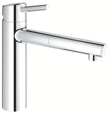 Chromová dřezová baterie Grohe Concetto New se středně vysokou otočnou výpustí a vytahovací sprškou