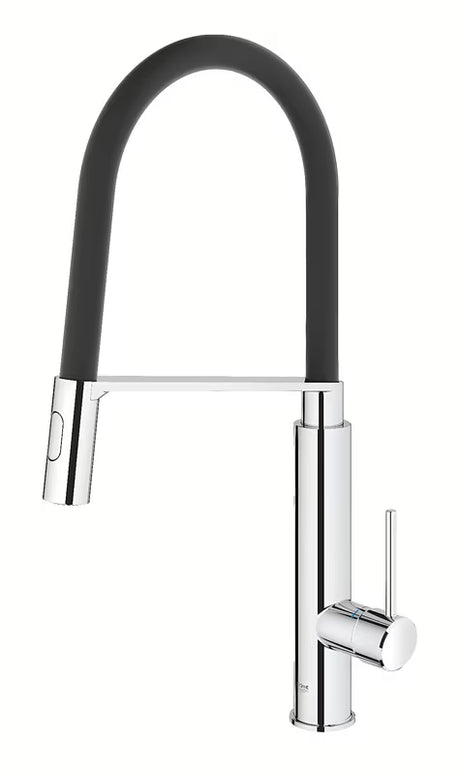 Chromová kuchyňská dřezová baterie Grohe Concetto New s vysokou otočnou výpustí a vytahovací sprškou