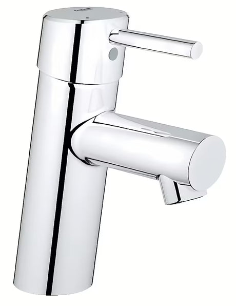Chromová páková umyvadlová baterie Grohe Concetto New s hladkým tělem a moderním oválným designem.