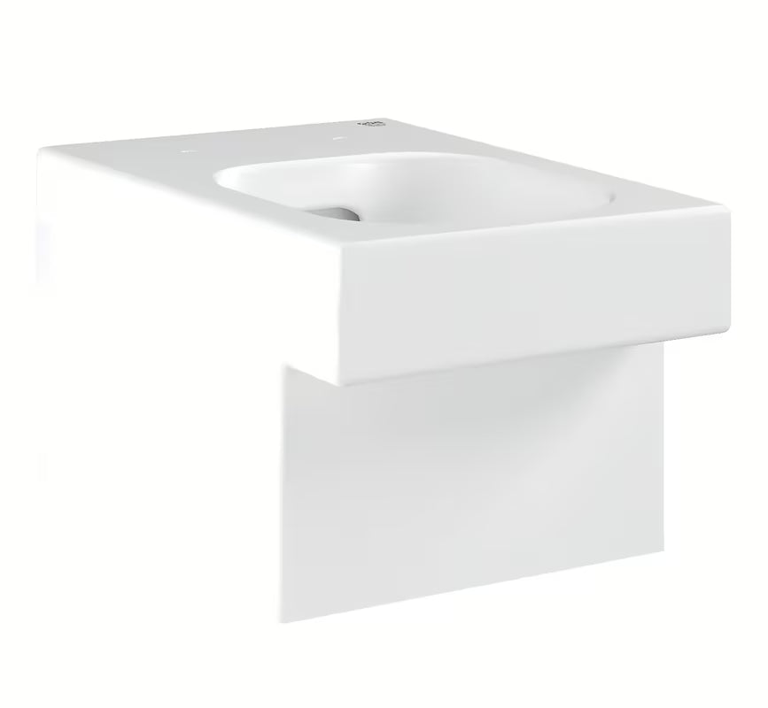 Bílé závěsné WC Grohe Cube Ceramic Rimless s hladkou glazovanou keramikou a povrchem PureGuard