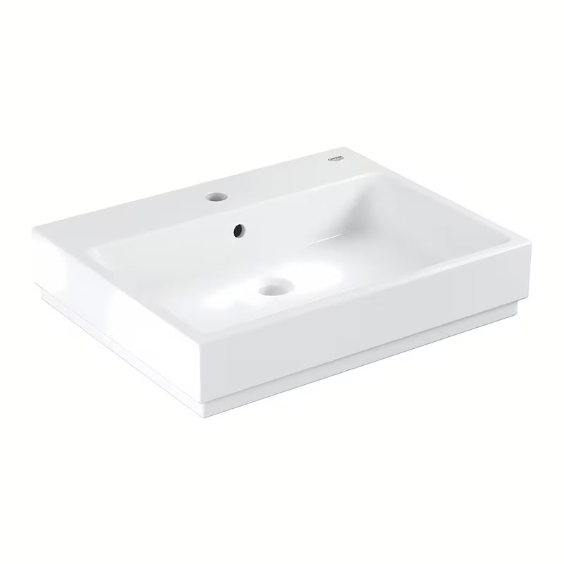 Závěsné umyvadlo Grohe Cube Ceramic 600 x 490 mm z keramiky v barvě alpine white s přepadem