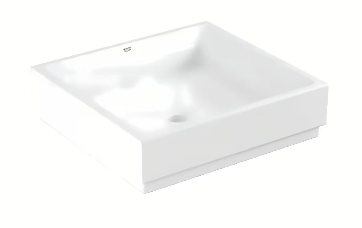 Grohe Cube Ceramic deskové umyvadlo 50 cm v alpské bílé barvě, bez přepadu