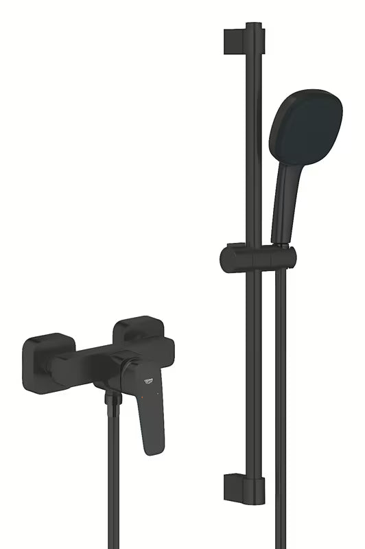 Grohe Cubeo nástěnná sprchová baterie v černé matné se sprchovým setem Tempesta Cube 110