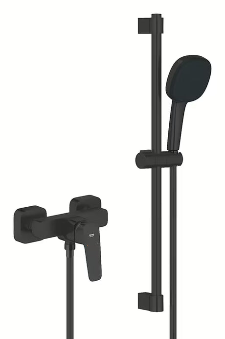 Grohe Cubeo nástěnná sprchová baterie v černé matné se sprchovým setem Tempesta Cube 110