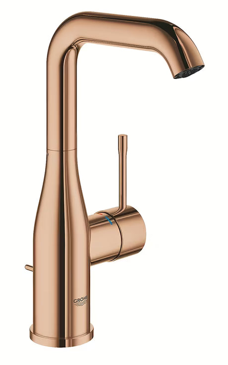 Páková stojánková umyvadlová baterie Grohe Essence s výpustí v provedení warm sunset.