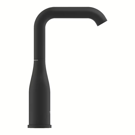 Umyvadlová páková baterie Grohe Essence velikosti L v povrchu phantom black s otočnou hubicí.