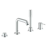 Chromová čtyřotvorová vanová baterie Grohe Essence New se sprchou a pákovým ovládáním