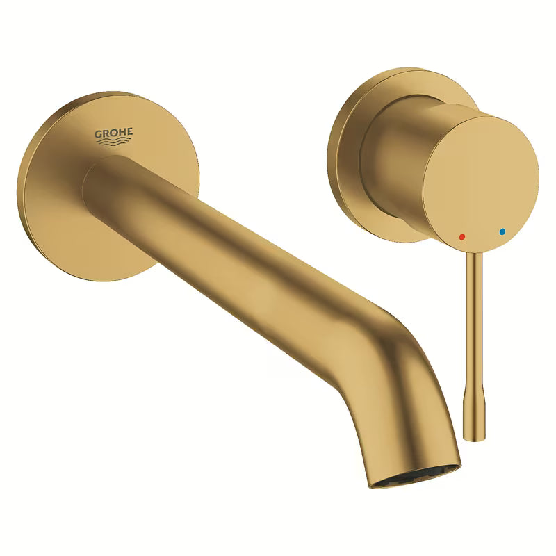 Podomítková umyvadlová baterie Grohe Essence New v povrchové úpravě Brushed Cool Sunrise na stěnu.