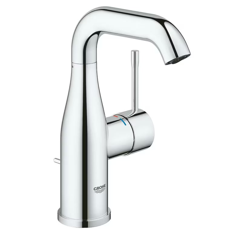 Chromová umyvadlová baterie Grohe Essence New s výpustí a otočnou výtokovou trubicí