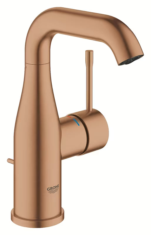 Umyvadlová páková baterie Grohe Essence New s výpustí v provedení brushed warm sunset.