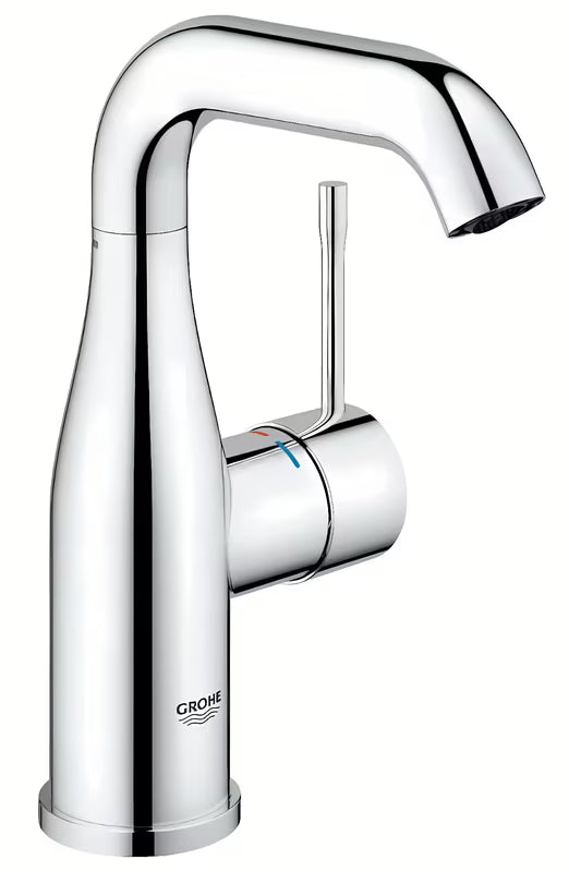 Chromová umyvadlová baterie Grohe Essence New se středně vysokou výpustí a otočným výtokem