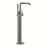 Podlahová vanová baterie Grohe Essence New s ruční sprchou v povrchové úpravě brushed hard graphite.