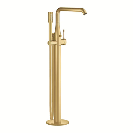 Podlahová vanová baterie Grohe Essence New s ruční sprchou v povrchové úpravě Brushed Cool Sunrise.