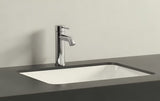 Chromová páková umyvadlová baterie Grohe Essence New s odtokovou soupravou a zahnutou výpustí.