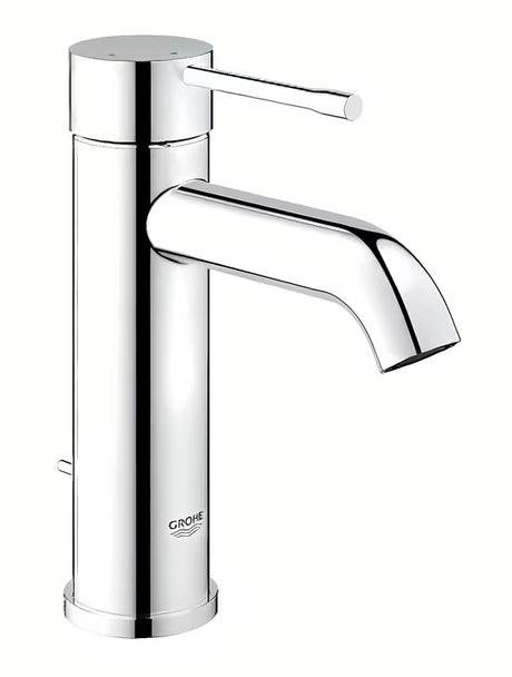 Chromová páková umyvadlová baterie Grohe Essence New s odtokovou soupravou a úspornými technologiemi.