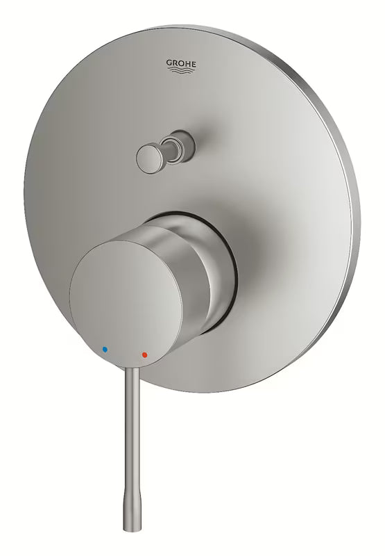 Podomítková sprchová baterie Grohe Essence New v provedení supersteel s pákovým ovládáním a 2směrným přepínačem.