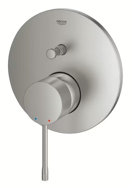 Podomítková sprchová baterie Grohe Essence New v provedení supersteel s pákovým ovládáním a 2směrným přepínačem.