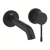 Grohe Essence New podomítková umyvadlová baterie na stěnu v barvě phantom black s pákou a rozetou