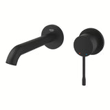 Grohe Essence New podomítková umyvadlová baterie na stěnu v barvě phantom black s pákou a rozetou