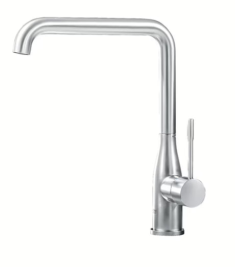 Dřezová kuchyňská baterie Grohe Essence New s vysokou otočnou výpustí v provedení supersteel.