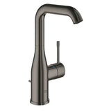Vysoká páková umyvadlová baterie Grohe Essence New v povrchové úpravě Hard Graphite s otočnou výpustí