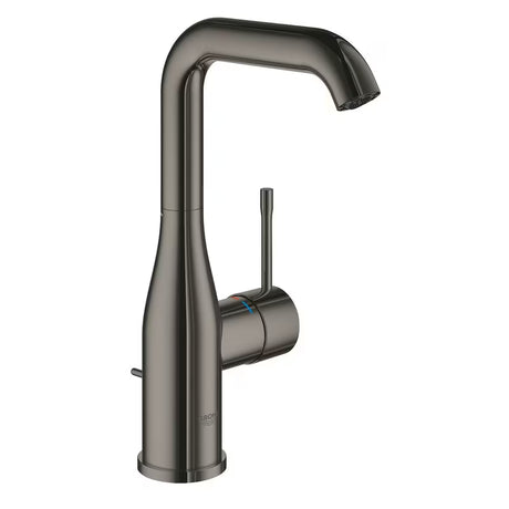 Vysoká páková umyvadlová baterie Grohe Essence New v povrchové úpravě Hard Graphite s otočnou výpustí