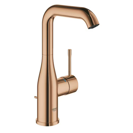 Vysoká páková umyvadlová baterie Grohe Essence New v barvě warm sunset s otočnou výpustí