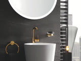 Vysoká páková umyvadlová baterie Grohe Essence New v povrchové úpravě Cool Sunrise s otočnou výpustí.