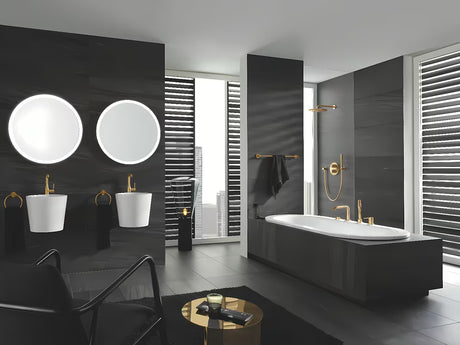 Grohe Essence New vysoká páková umyvadlová baterie v povrchové úpravě Brushed Cool Sunrise s otočnou výpustí