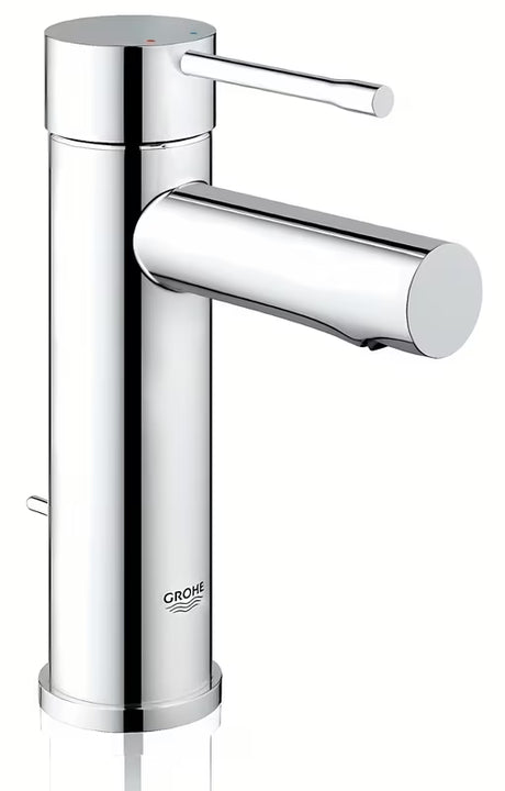 Chromová umyvadlová baterie Grohe Essence New s pákovým ovládáním a výpustí.