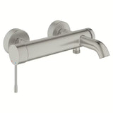 Nástěnná vanová baterie Grohe Essence New v matném provedení supersteel s přepínačem vana sprcha