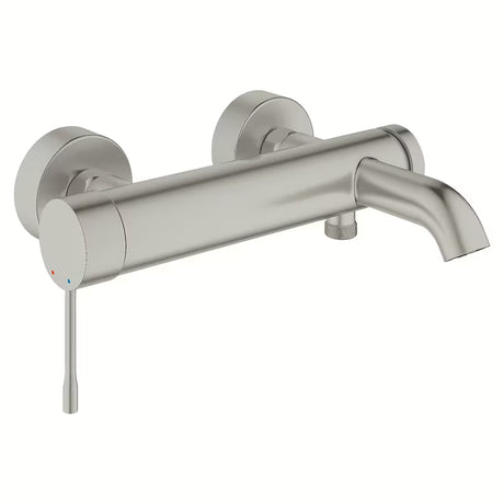 Nástěnná vanová baterie Grohe Essence New v matném provedení supersteel s přepínačem vana sprcha