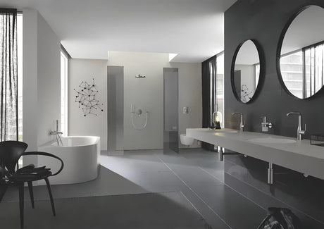 Nástěnná vanová baterie Grohe Essence New v matném provedení supersteel s přepínačem vana sprcha