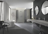 Nástěnná páková sprchová baterie Grohe Essence New v provedení supersteel s matným nerezovým vzhledem.