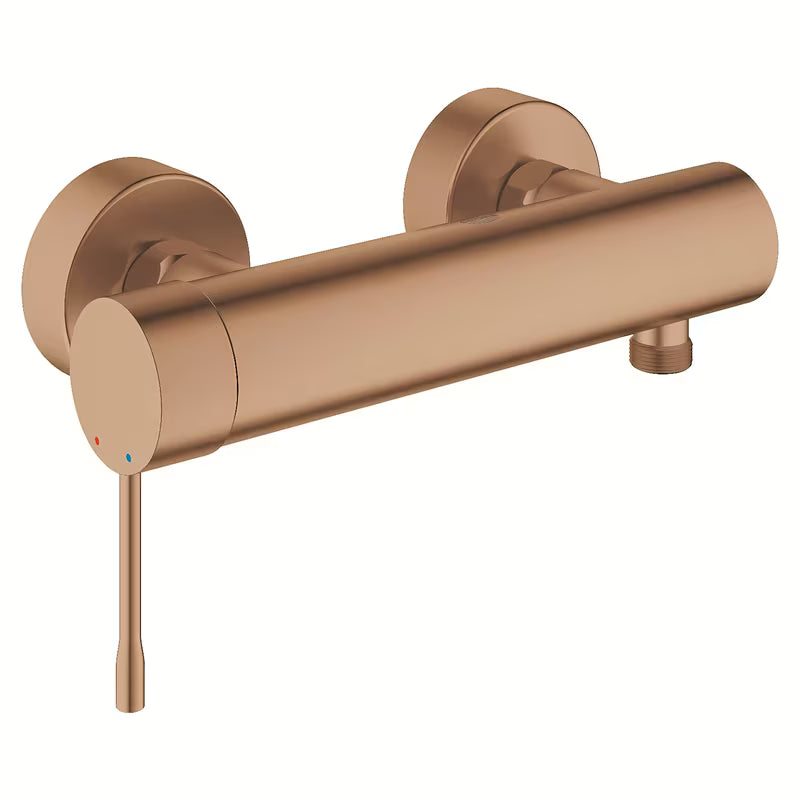 Svirtinis sieninė dušo maišytuvas Grohe Essence New, brushed warm sunset paviršiaus apdailos.